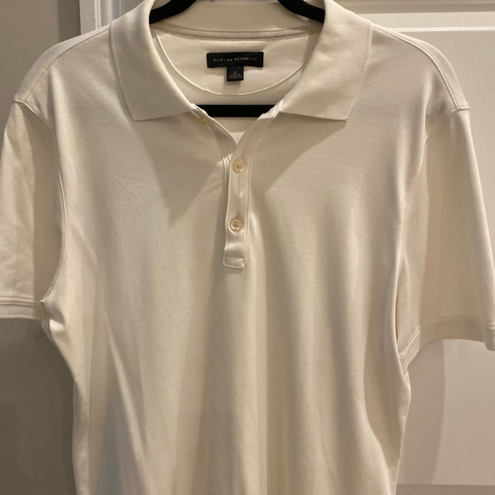Banana Republic Men’s Cream Polo Shirt